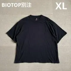 BIOTOP 別注 ヘインズ モックネックT 黒 半袖 XL Tシャツ