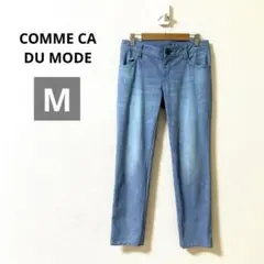 コムサデモード　ストレッチパンツ　デニム調　ブルー　伸縮性　柔らかい　日本製　9
