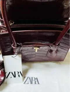 ZARA ハンド、ショルダーバック クロコ型押し