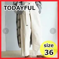 TODAYFUL トゥデイフル Wラップチノパンツ サイズ36 白 ホワイト系