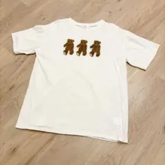 《綺麗》 merry jenny Tシャツ くま3匹 サガラ刺繍 ベア 刺しゅう
