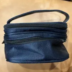 ネイビー ナイロン ジッパーポーチ