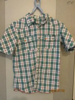 古着　150サイズ　BeBe 半袖チェックシャツ
