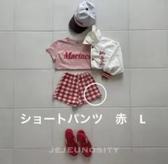韓国こども服 jejeunosity ギンガムチェック ショートパンツ L