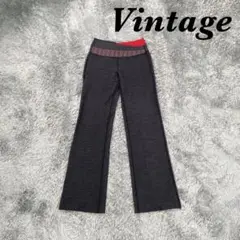 Vintage ヴィンテージ フレアパンツ ウエストゴム 伸縮性 重ね着風