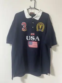 POLO GEAR ネイビー ポロシャツ USA XLサイズ