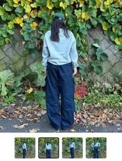 yolo ネイビーワイドレッグパンツ2XL