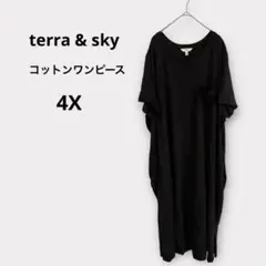 本日限定価格✨terra & sky ポケット付コットンワンピース 4X