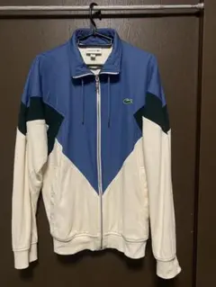 LACOSTE ジップアップジャケット 青/白/緑