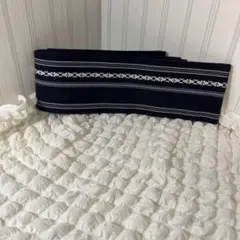 ネイビー 角帯 白いストライプ