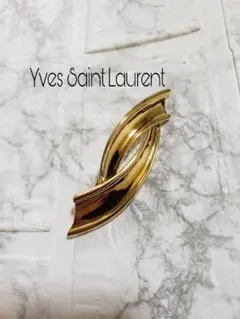 【美品】Yves Saint Laurent ゴールド ブローチ