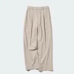 ユニクロ タックワイドパンツ（丈長め）　S