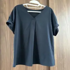 Dessin 黒のVネック半袖トップス Lサイズ 美品 匿名配送
