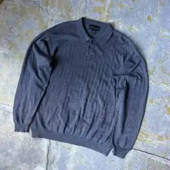 90S USA croft&barrow コットン ニットポロ グレー