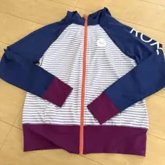 美品　ROXY ラッシュガード 青紫ストライプ