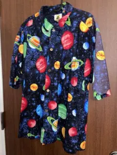 ヴィンテージ　宇宙柄 半袖シャツ