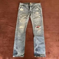 ★美品　AKM×Lee ダメージ加工デニム ジーンズ