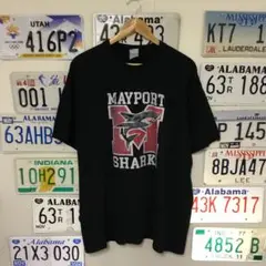 USA古着 AYPORT SHARKS プリントTシャツ サイズ2XL