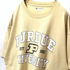 チャンピオン パデュー大学 ロゴ Tシャツ イエロー 黄色 L 古着