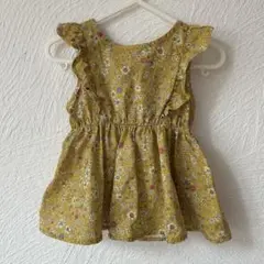 花柄 チュニック 90cm イエロー