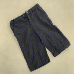COMME CA ISM キッズ ショートパンツ チェック柄 ネイビー
