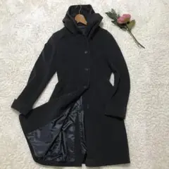 ICB アイシービー カシミヤ混 フード付き ロングコート 44