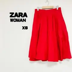 ZARAWOMAN ギャザースカート　フレアスカート　赤　XS スペイン製