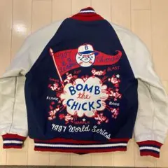 usedヒューイット☆スタジャン 38紺バックドロップ別注