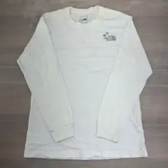 $ THE NORTH FACE ホワイト クルーネック長袖カットソー