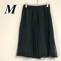 【美品】シフォンプリーツスカートブラックM