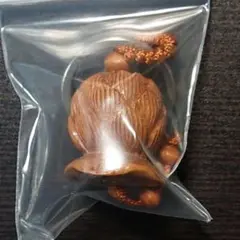 木彫り キーホルダー 彫刻 かわいい 新品 はす はな 小物 蓮の花