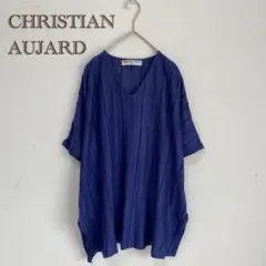 【CHRISTIAN AUJARD】リネン混　マルチストライプ　5部袖　トップス
