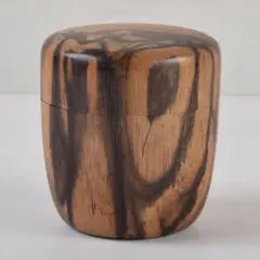 福田芳朗作 黒柿中棗 共箱 茶道具　SX179　1F18 福田芳朗作 黒柿中棗 共箱 茶道具 SX179 1F18