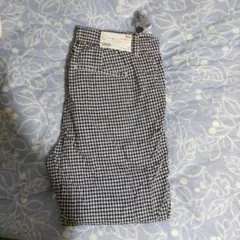 ユニクロ　リネンコットンテーパードパンツ　ギンガムチェック　丈長め？　ＸＬ