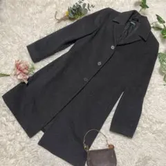 美品 BENETTON ウール チェスターコート ダークグレー 大きいサイズ L