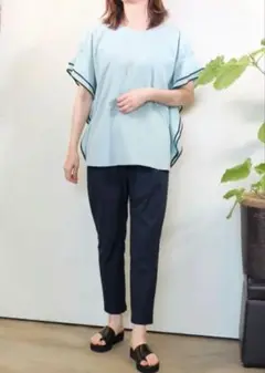trois リネコウェーブパイピングブラウス Fサイズ