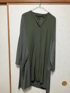 Je crois soiグリーン ロングチュニックカーディガン 長袖