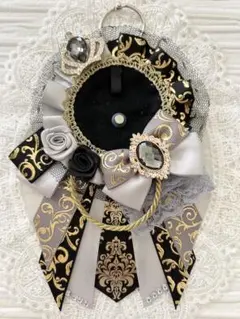 ୨୧1567 ハンドメイド 痛ロゼット♡シルバー×ブラック
