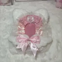 硬質ケースレースデコ ハンドメイド ピンク ②