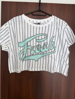 H&M クロップドTシャツ Mサイズ ストライプ　キッズも着用可