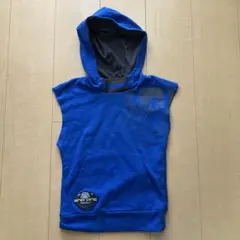 【AND1】フード付き　ノースリーブタンクトップ 青