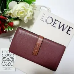 ロエベ☆★ラージバーティカル☆長財布☆ワインレッド系