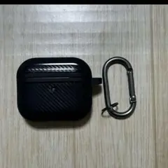 ブラック AirPods ケース カラビナ付き