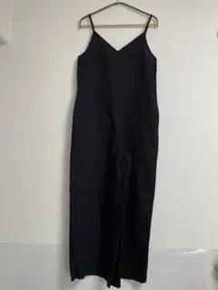 ユニクロ　リネンブレンドキャミソールサロペット 黒【M】