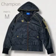 Champion フード付き ナイロンジャケット M かっこいい 防寒 黒 金