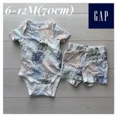 GAP トロピカル柄 葉柄 ロンパース・ショートパンツセット 70cm