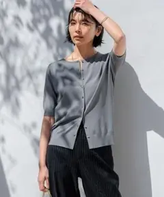 未使用級✨23区　24SS　5分袖 カーディガン レーヨンポリエステルストレッチ