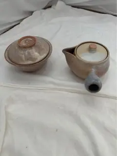 山8 ✨即購入可能✨2点セット　手作り風 陶器急須 グレー系