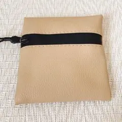 ［新品］セリア　はっ水　ミニポーチ　正方形　ベージュ