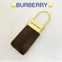 BURBERRY バーバリー レザー ブラウン キーホルダー バッグチャーム